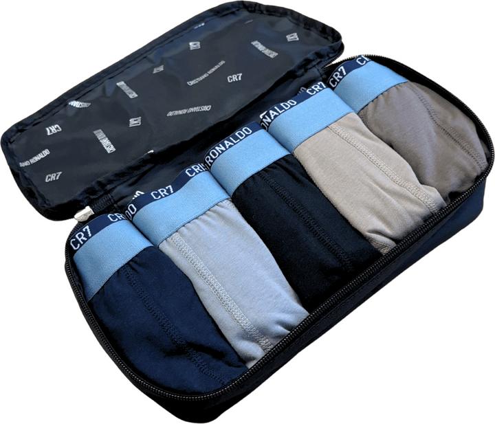 Immagine prodotto CR7 Mens Trunk Cotton Stretch 5-Pack & Travel Bag (S, Confezione da 5 pezzi)