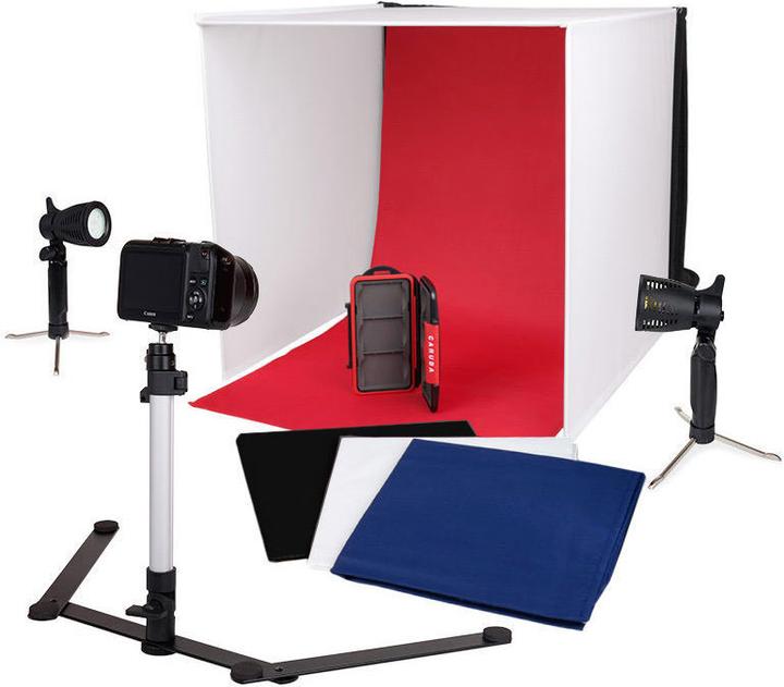 Produktbild Caruba Tragbares Fotostudio 50x50x50cm mit Separaten LED Lampen