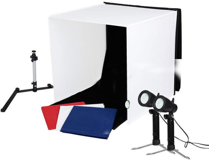 Produktbild Caruba Tragbares Fotostudio 50x50x50cm mit Separaten LED Lampen
