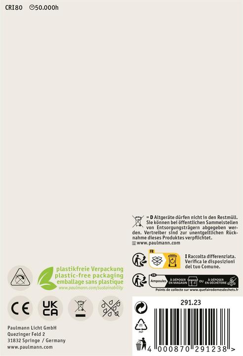 Immagine prodotto Paulmann Tropfen Eco-Line Filament (E27, 4 W, 840 lm, 1 x, A)