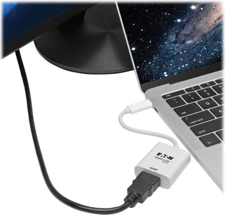 Produktbild Eaton USB-C to HDMI Adapter M/F - 4K 60Hz HDCP 2.2 White (USB Typ-C, 15.24 cm)
