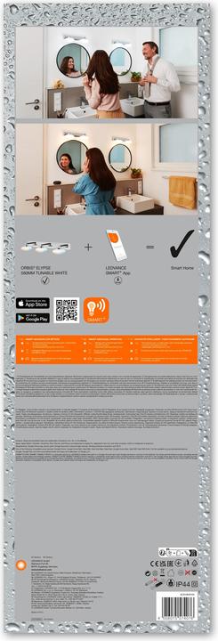 Image du produit Ledvance Smart+ wall Orbis Elypse IP44 TW 56 cm Chrome 3x5W 1500Lum (1500 lm)