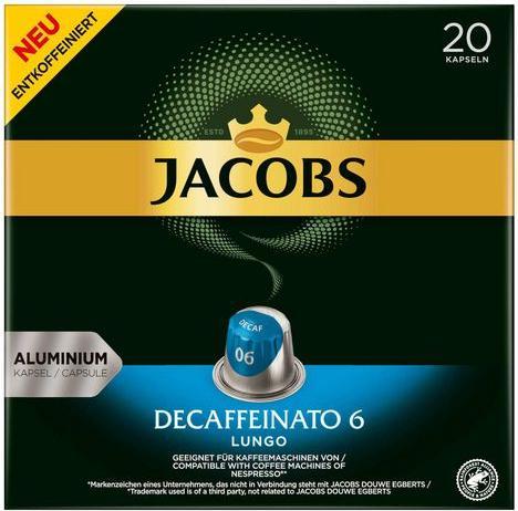 Jacobs Kaffeekapseln Lungo 6 Decaffeinato 20 Stück (20 x Port.)