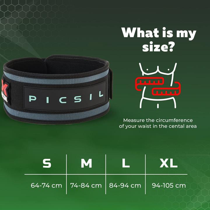 Immagine prodotto PicSil Cintura per sollevamento pesi XL, verde