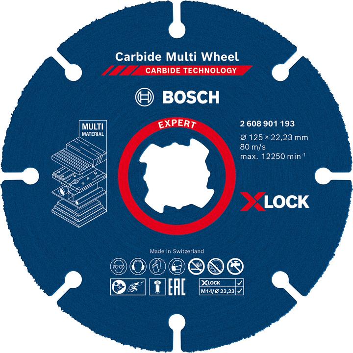 Bosch Professional Zubehör Expert Carbide Multi Wheel X-LOCK, 125 mm, 22,23 mm