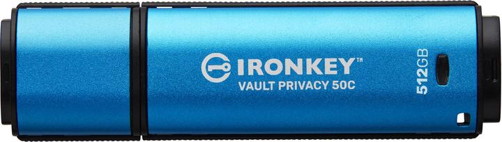 Image du produit Kingston Clé IronKey VP50C 512GB USB-C sécurisé (512 Go, USB-C)