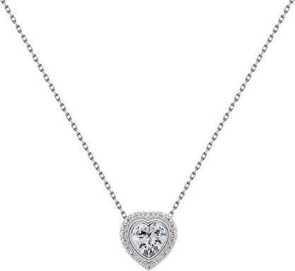 Brilio Silver - Elegant Silver Necklace with Clear Zircons Heart NCL23W (Chain. Pendant)