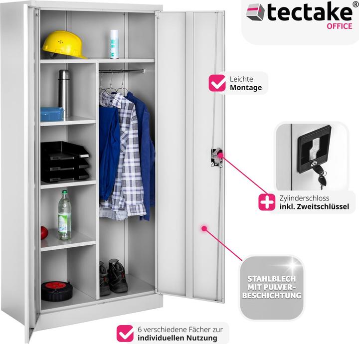 Produktbild tectake Schrank (80 x 40 x 180 cm)