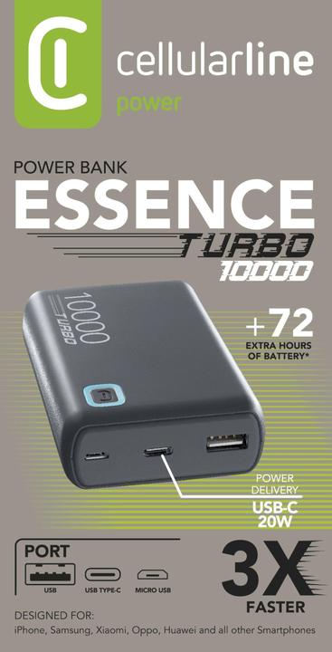 Produktbild Cellularline Essence Turbo 10000 (10000 mAh, 20 W, 37 Wh)