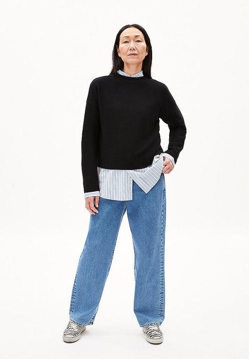 Actual product image Armedangels Long Sleeve Merinaa Pullover Left Left Black (M)