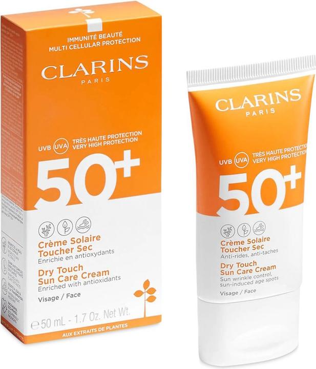 Image du produit Clarins Toucher sec (Crème solaire visage, SPF 50+, 50 ml, 71 g)