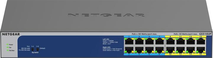 Productafbeelding Netgear GS516UP-100EUS (16 Havens)
