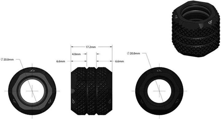 Immagine prodotto Nanoxia Adattatore CF HT doppio diritto da 12 mm a 12 mm