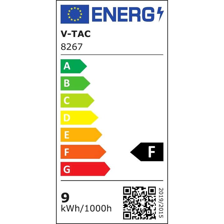 Energie-Label V-TAC VT810 2 x 45W LED Wand Lampe Warm Weiss Schwarz (680 lm)