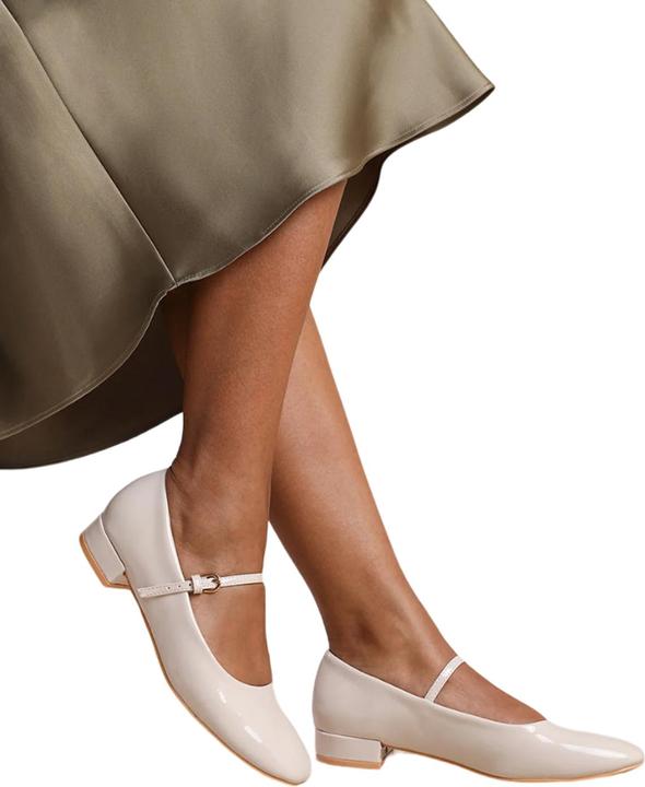 Actual product image Where's That From Womens/Ladies Minsk Patent Leather Buckle Detail Low Heel Pumps (37)
