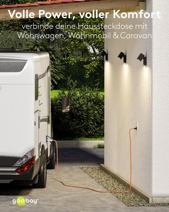 Produktbild Goobay CEE-Adapterleitung, Schutzkontakt-Stecker auf CEE-Kupplung (1.50 m)
