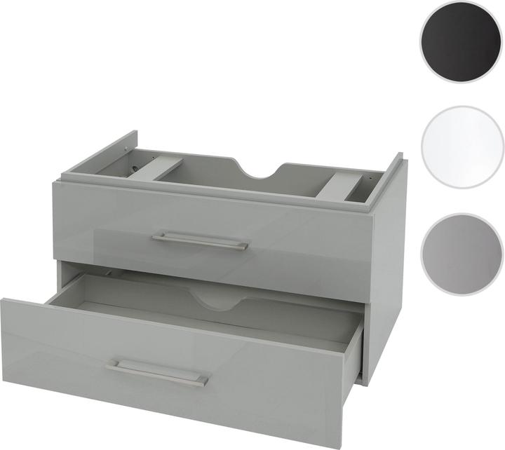 Immagine prodotto Mendler Mobile da bagno Premium, mobile da bagno con lavabo, grigio lucido 90 cm