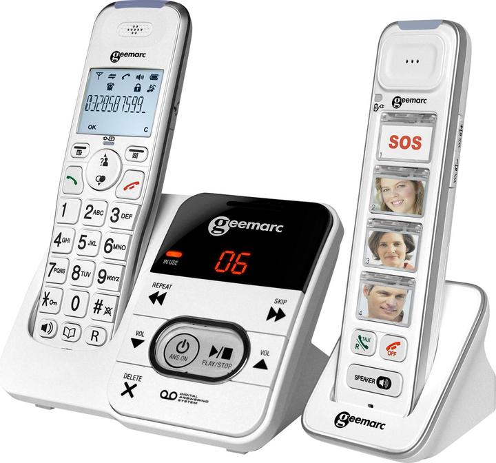 Geemarc PACK Mobility 295 Téléphone senior sans fil Répondeur, touches photo Écran rétroéclairé Blanc