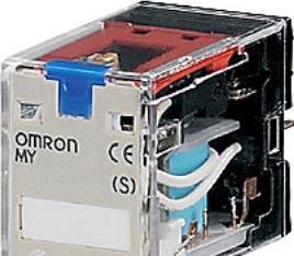 Produktbild Omron Industrial Automation Relais, steckbar, 14-polig, 4PDT, 5A, mech & LED indikatorer,Aflåselig skub til testknap, label