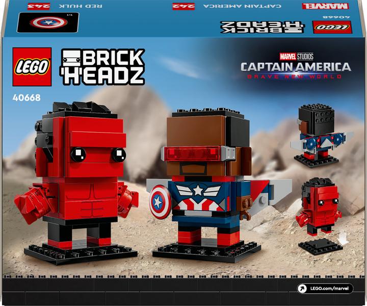 Produktbild LEGO BrickHeadz Super Heroes Captain America & Red Hulk (40668, LEGO Brickheadz)