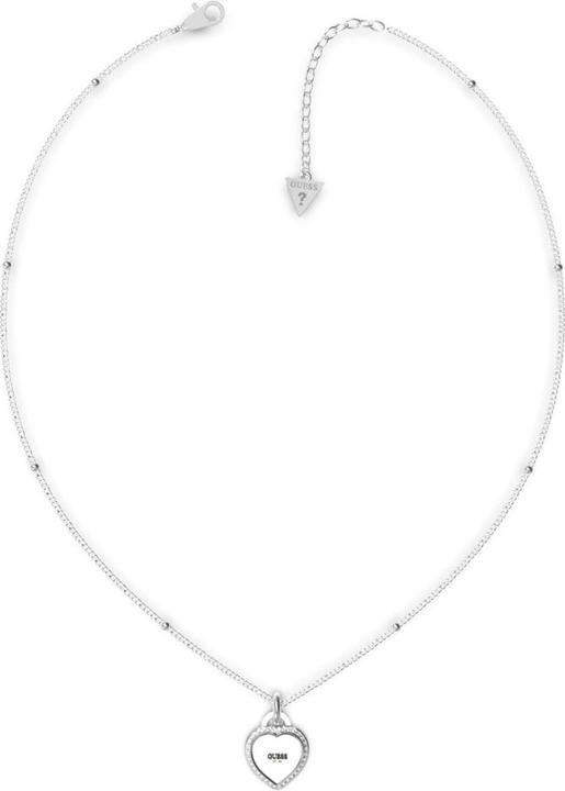 Guess Halskette mit Anhänger FINE HEART Edelstahl (Edelstahl, 42 cm)