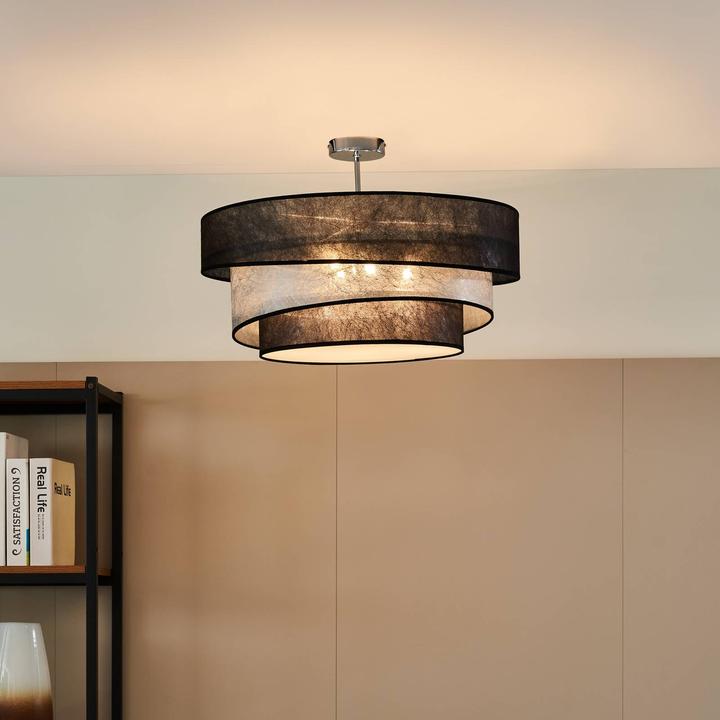 Image du produit Lindby Ayvira plafonnier, noir, argenté (E27)