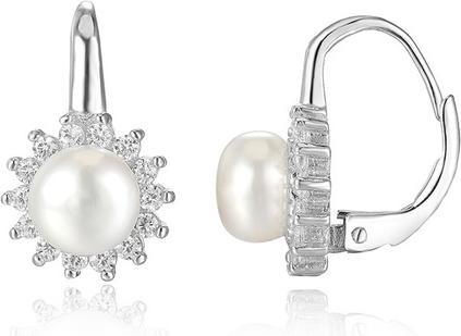 Beneto Silver earrings with real pearls AGUC1168 (L)