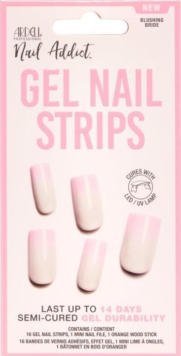 Ardell Nail Addict Gel Nail Strips Blushing Bride 16 Stk (Pink)