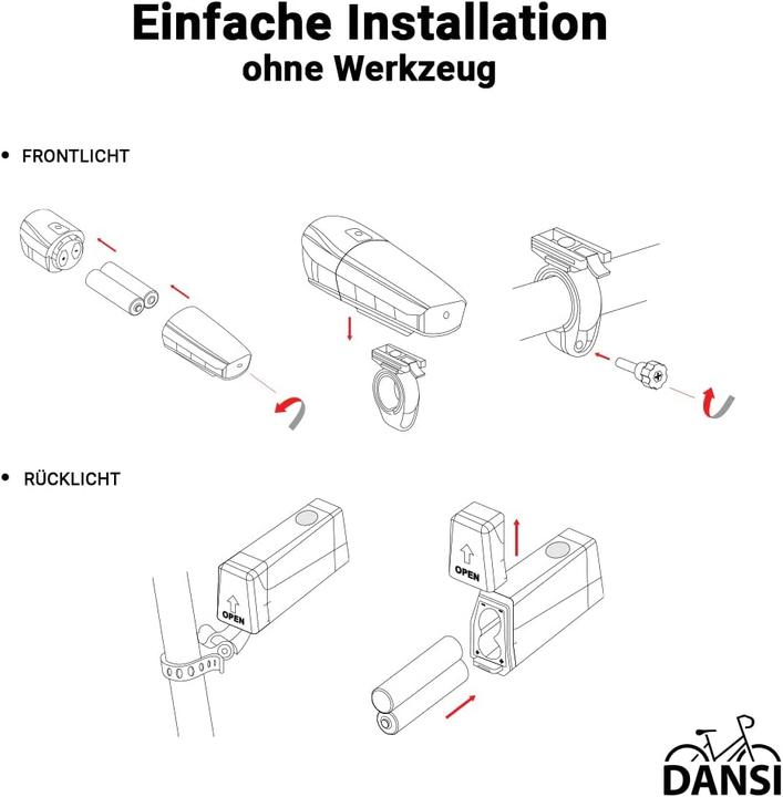Produktbild Dansi LED Velolicht Set Basic (90 lm, 35 lm)