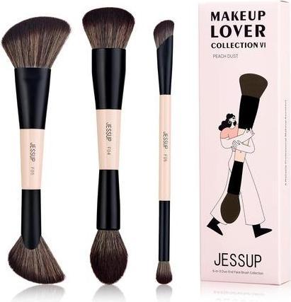 Jessup 6-in-3 Duo-End Face Brush Collection zestaw 3 pędzli do makijażu T508 (Fond de teint)