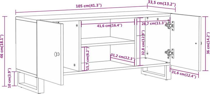 Produktbild VidaXL Zilly (105 x 33.5 x 46 cm)