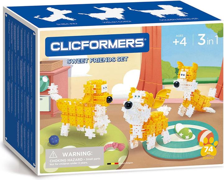 Produktbild Clics Klocki clicformers yellow & baltas friends 74 elementai