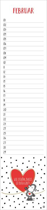 Produktbild sheepworld Geburtstagskalender Langplaner (11 x 49 cm, Harter Einband, Deutsch)