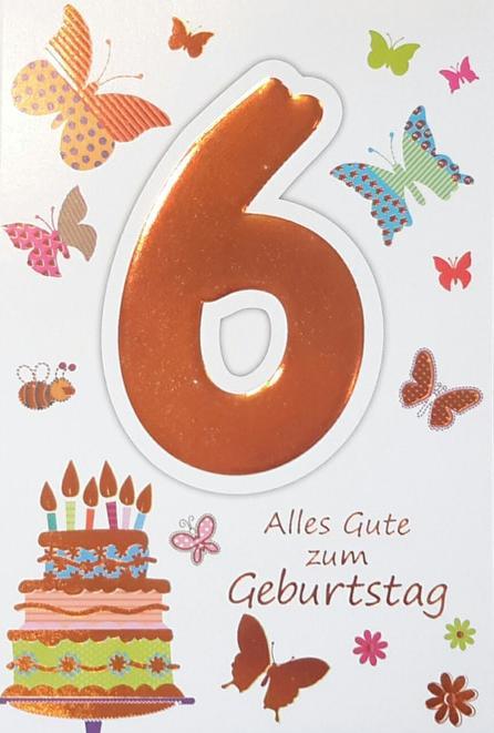 Produktbild Zahlengeburtstagskarte 6. Geburtstag (1 Stk.)