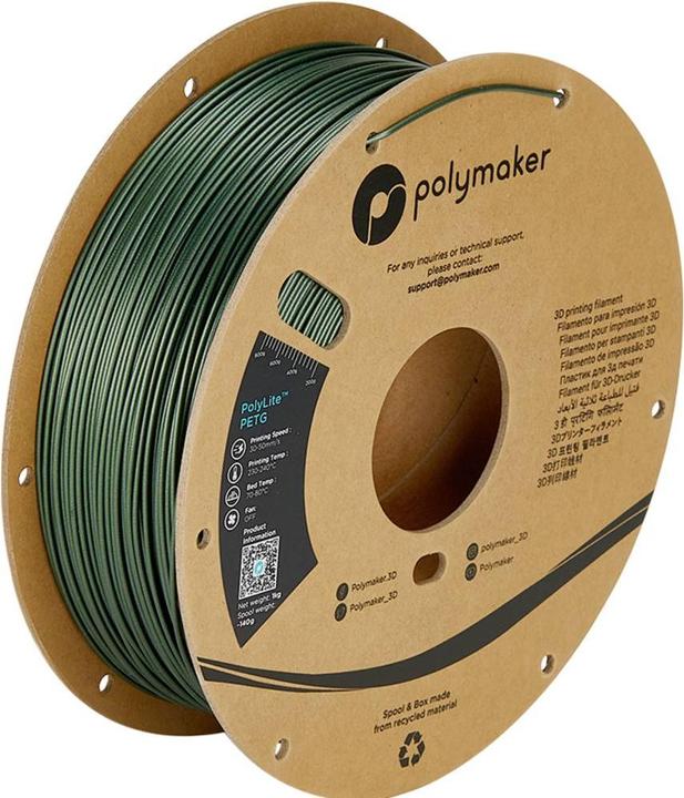 Produktbild Polymaker PB01035 Filament PETG hitzebeständig, hohe Zugfestigkeit 1.75 mm 1000 (PETG, 1.75 mm, 1000 g, Grün)