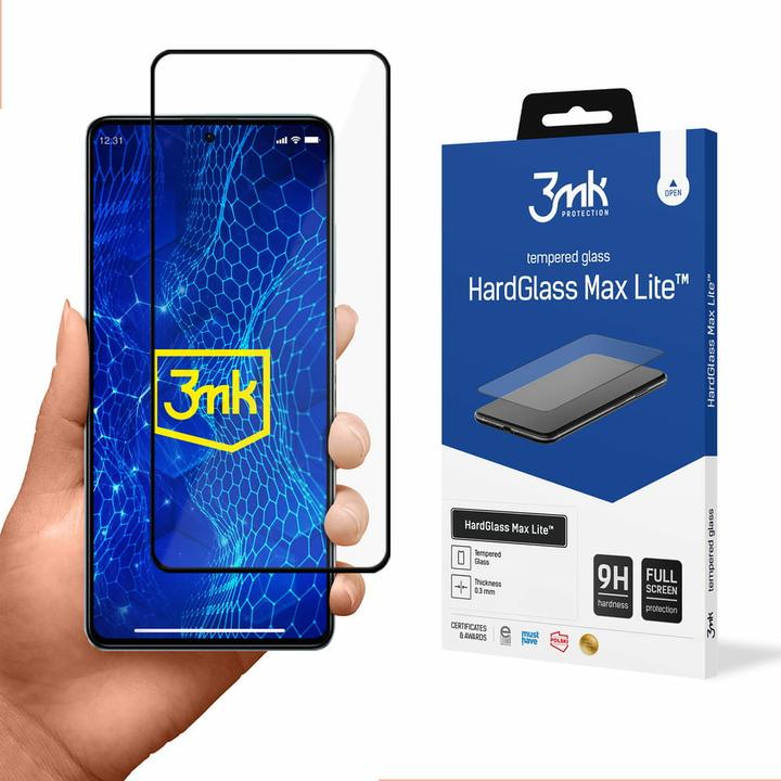 Produktbild 3MK Hardglass Max Lite Bildschirmschutz (1 Stück, Xiaomi Redmi Note 12 5G)