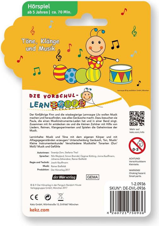 Produktbild Kekz Audiochip Die Vorschul-Lernraupe (Deutsch)