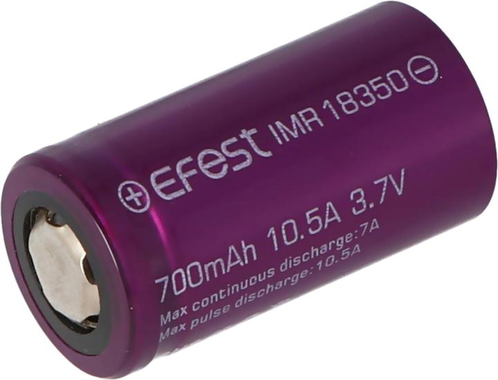 Produktbild Efest Akku Purple IMR18350 (Pluspol flach) (1 Stk., 18350, 700 mAh)