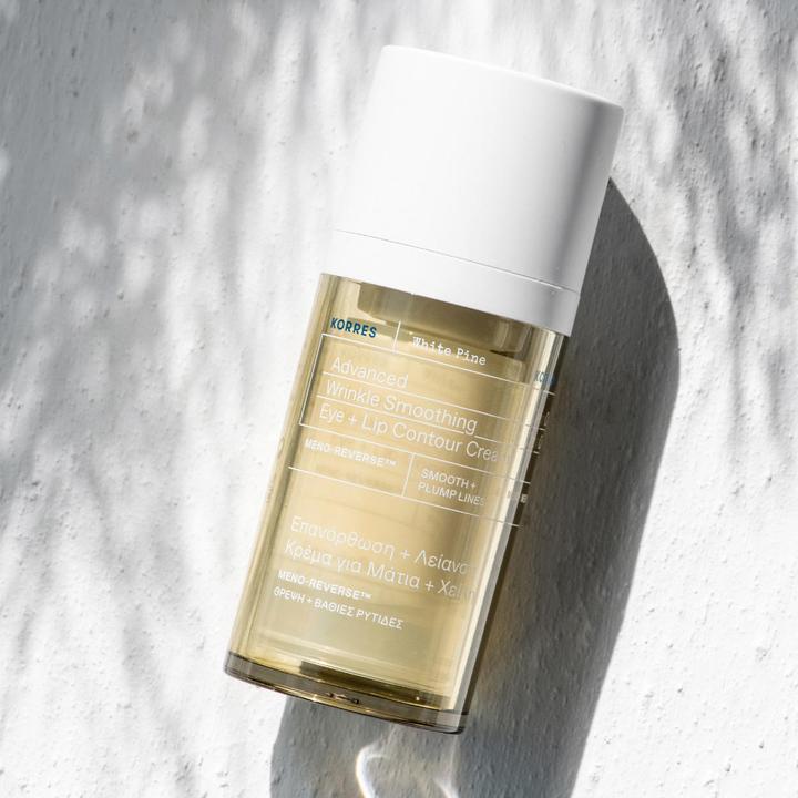 Actual product image Korres White Pine Advanced Wrinkle Smoothing Eye + Lip Contour Cream (Fluid, 15 ml, Day + Night)