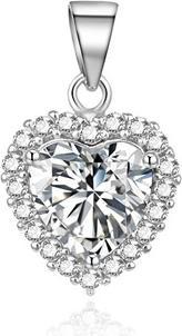 Agato Sparkling silver pendant with zircons Heart AGH744