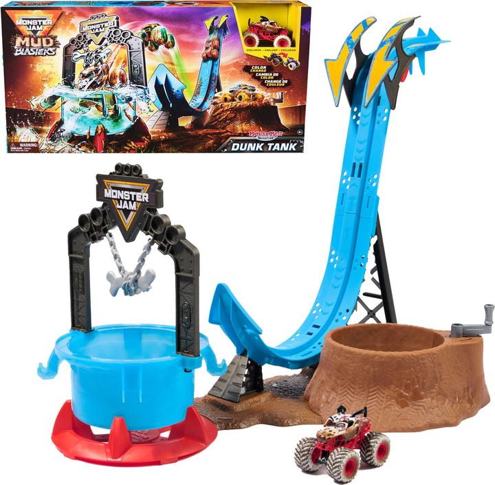 Actual product image Monster Jam Mud Blasters Monster Mutt Dalmatian Dunk Tank