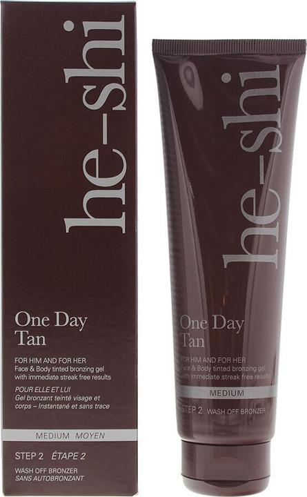 Actual product image He-Shi One Day Face Body Medium Tanning Gel 150ml (Self-tanning towel, 150 ml)