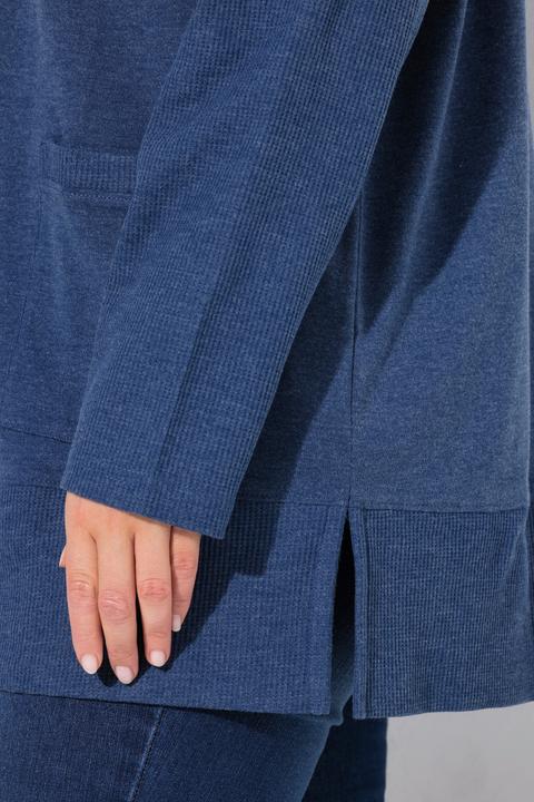 Image du produit Ulla Popken Veste en molleton, texture gaufrée. Coupe ouverte, manches longues. (54)