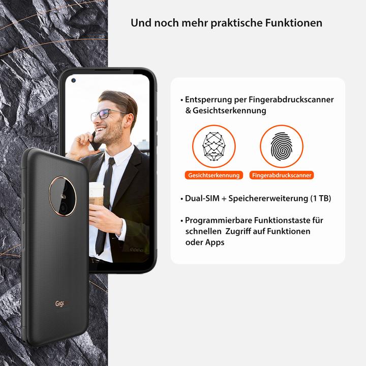 Actual product image Gigaset GX6 Outdoor (128 GB, Titanium Grey, 6.60", Dual SIM, 50 Mpx, 5G)