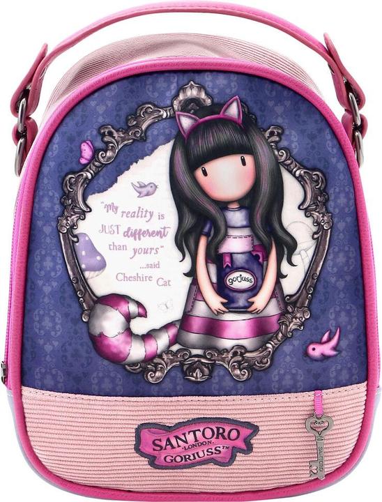 Gorjuss Rucksack Cheshire cat Rosa Mini Lila (18,8 x 22 x 10,2 cm)