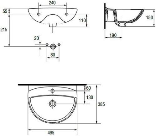 Actual product image Cersanit Mito Red (385 mm, 495 mm)