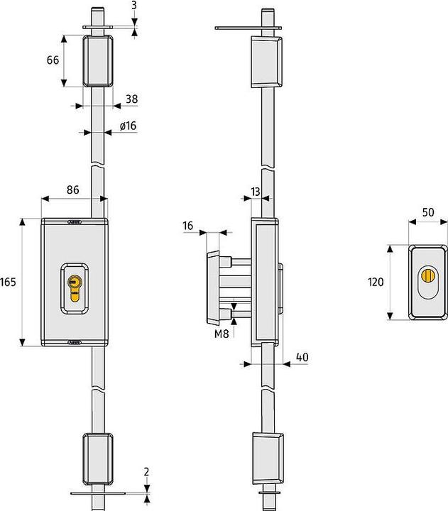 Produktbild Abus TSS550S Türstangenschloss m 135/135 ohne Zyl.