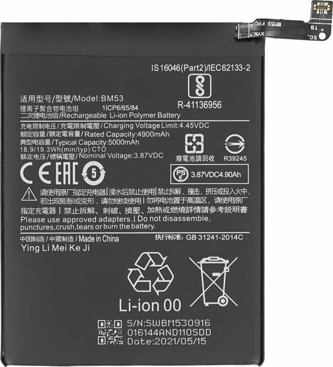 Immagine prodotto Batteria BM53 5000 mAh per Xiaomi Mi 10T/10T Pro