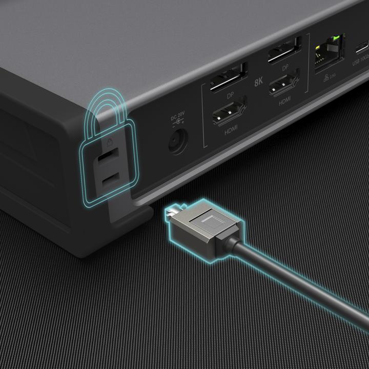 Produktbild j5Create JTD568, Kabelgebunden, Thunderbolt 4, 98 W, 10,1000,2500,100 Mbit/s, Grau, Dark / Space Gre (Thunderbolt, 4 Ports)