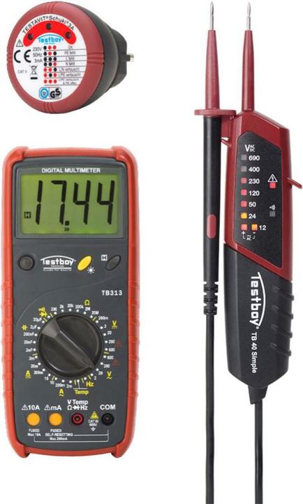 Testboy Azubi-Aktion Hand-Multimeter digital inkl. Spannungsprüfer CAT III 600 V (Azubi-Aktion) (CAT III 600V)